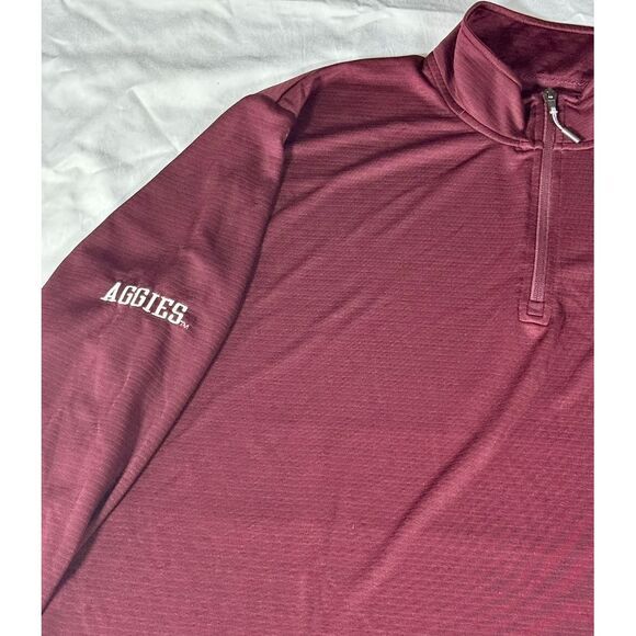 Men's Champion Texas A&M Aggies Quarter‎ Zip Long Sleeve Pullover  - 2XL Good - Picture 3 of 12